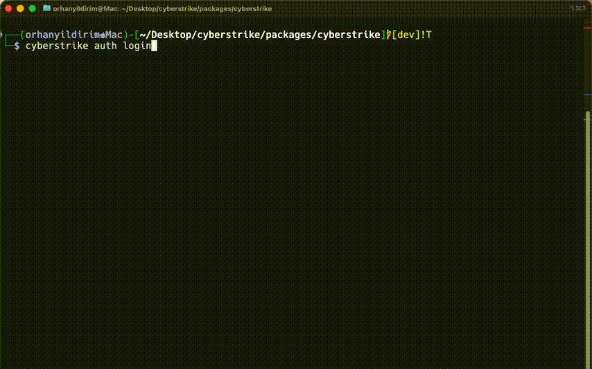 Cyberstrike auth login flow